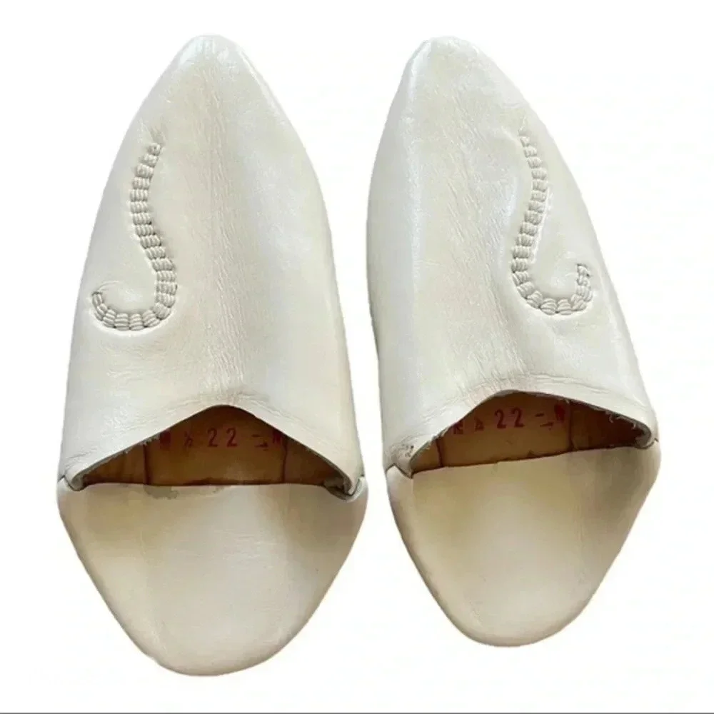 Moroccan leather kids shoes slippers mules 6-6.5